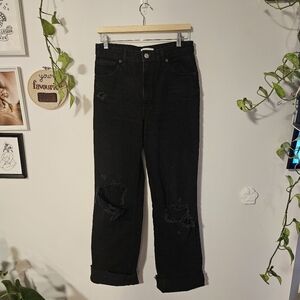 Zara Black Distressed Jeans